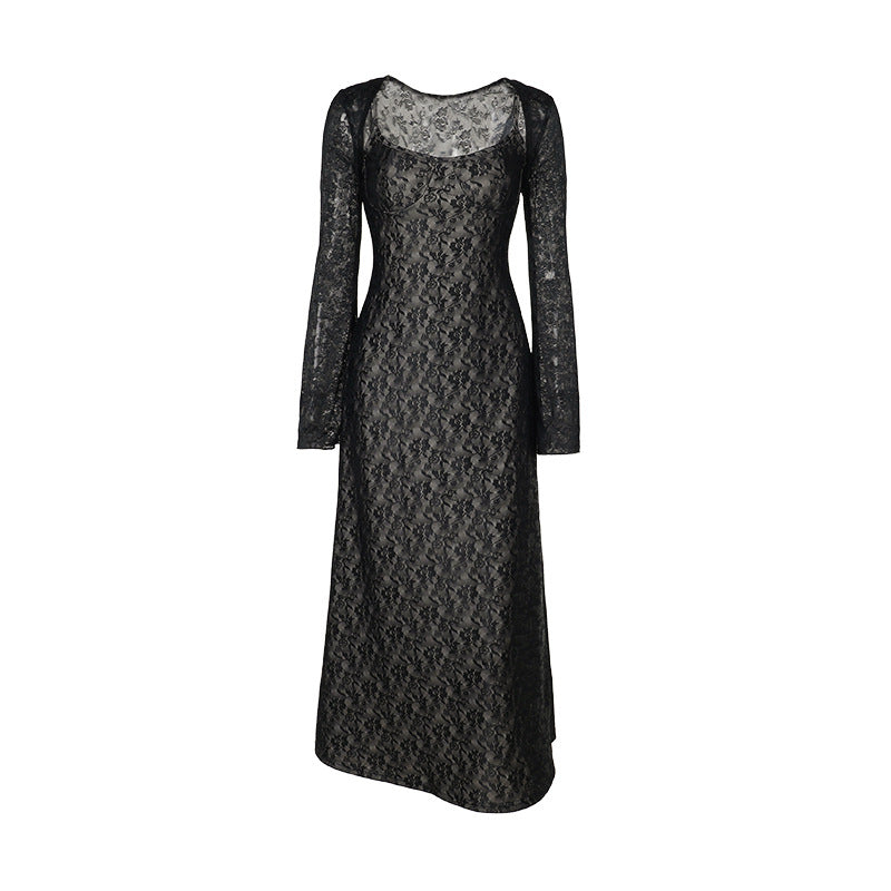 Autumn Elegant Slim Lace Sling Two Piece Blouse Women Bella Mia